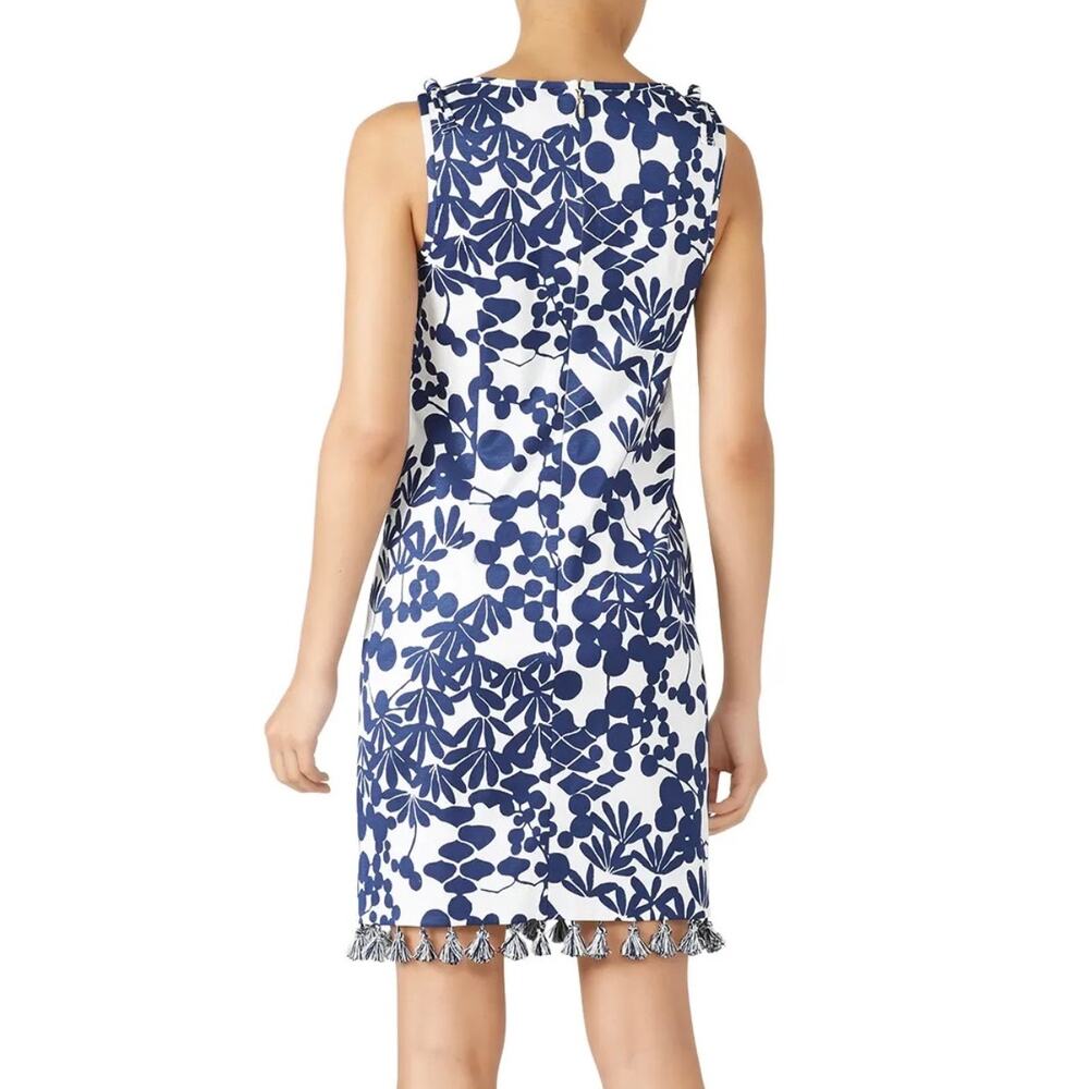 Trina Turk Encantader Blue White Sheath Dress 10 - Picture 2 of 13